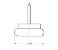 drawing of Metal Nail-On Glide with Cushion