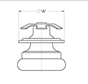 drawing of Swivel Apollo Glide without Plastic Cap